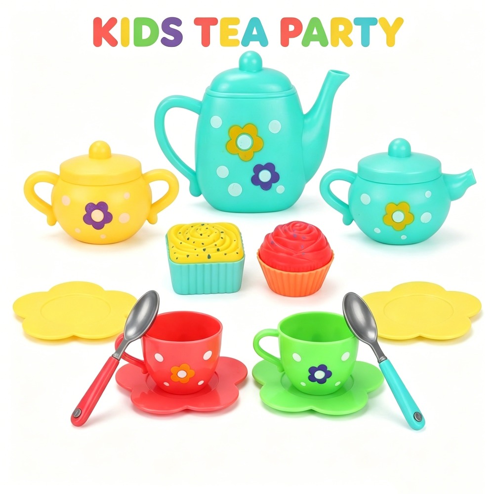 Kids Outdoor Kitchen Accessories - 13Pcs Kids Toy Tea, Pretend Play