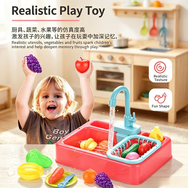 Kitchen Toy Plastic Dish‑Wash  - Kids Outdoor Kitchen Accessories review and price
